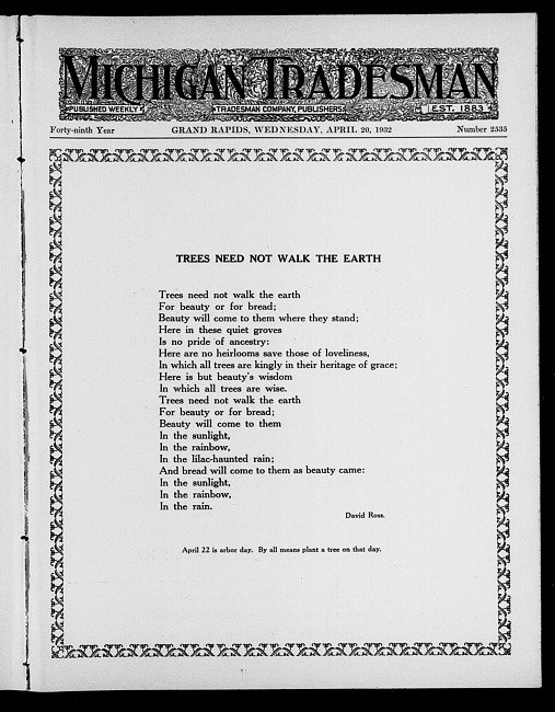 Michigan tradesman. Vol. 49 no. 2535 (1932 April 20)
