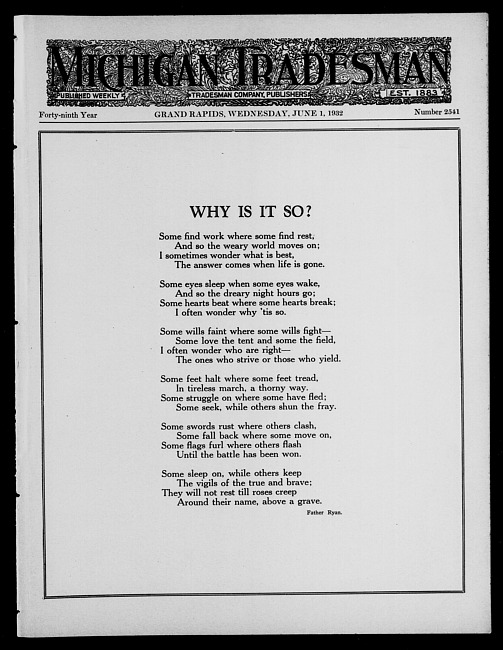 Michigan tradesman. Vol. 49 no. 2541 (1932 June 1)