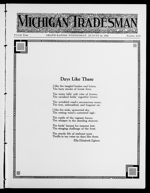 Michigan tradesman. Vol. 50 no. 2553 (1932 August 24)