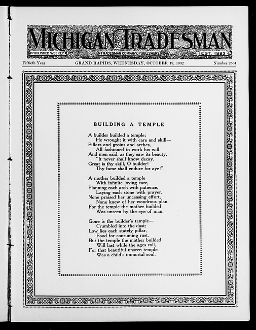Michigan tradesman. Vol. 50 no. 2561 (1932 October 19)