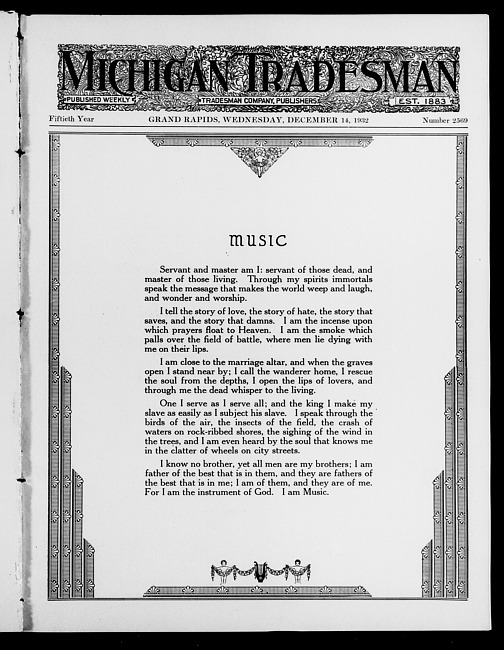 Michigan tradesman. Vol. 50 no. 2569 (1932 December 14)