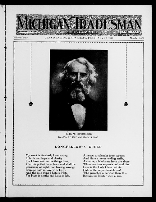 Michigan tradesman. Vol. 50 no. 2579 (1933 February 22)