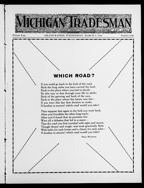 Michigan tradesman. Vol. 50 no. 2581 (1933 March 8)