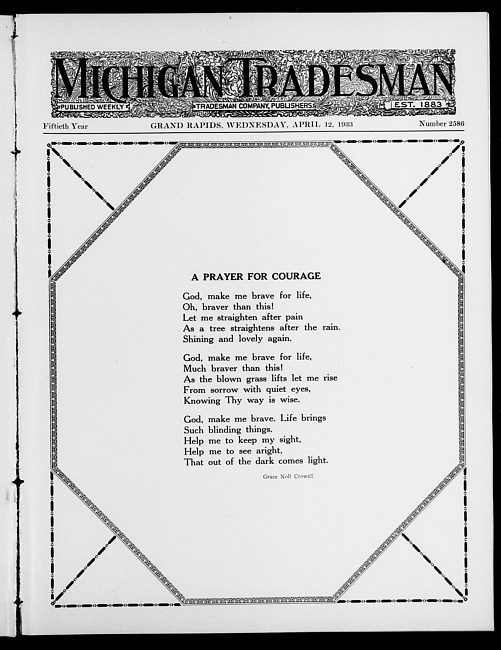 Michigan tradesman. Vol. 50 no. 2586 (1933 April 12)