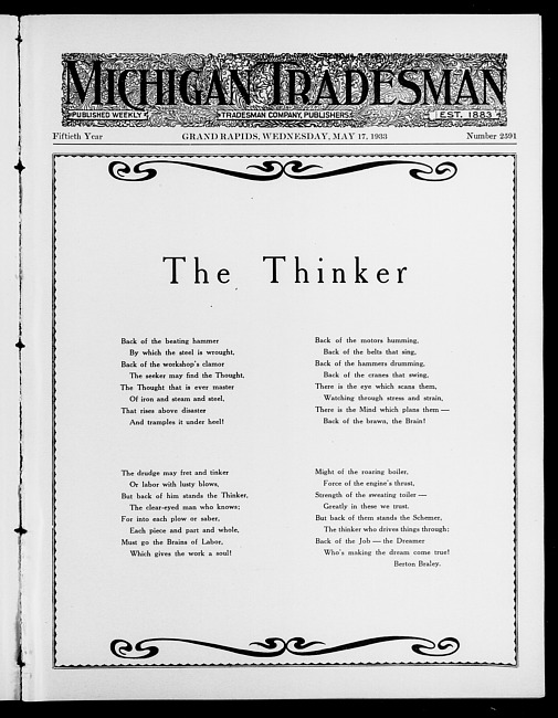 Michigan tradesman. Vol. 50 no. 2591 (1933 May 17)