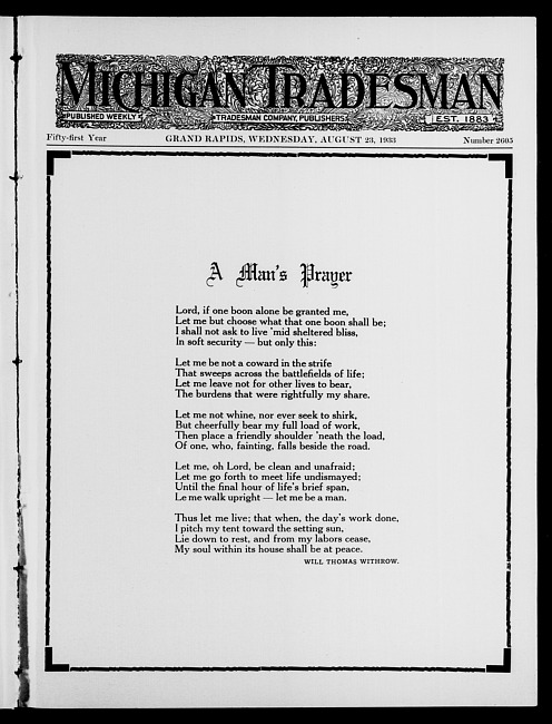 Michigan tradesman. Vol. 51 no. 2605 (1933 August 23)