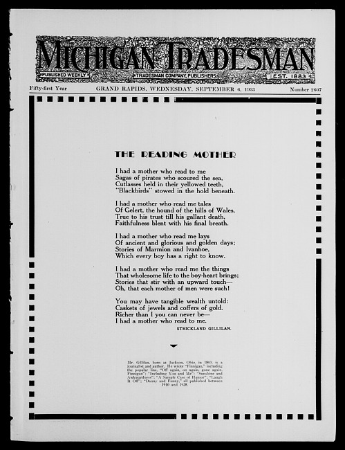 Michigan tradesman. Vol. 51 no. 2607 (1933 September 6)