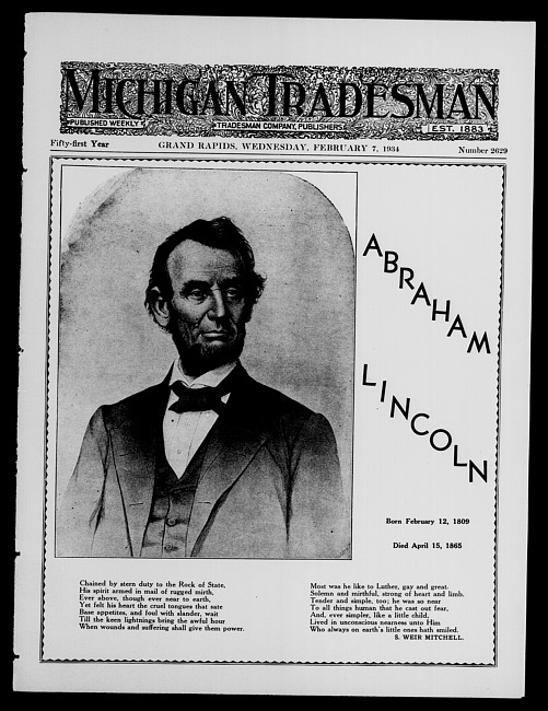 Michigan tradesman. Vol. 51 no. 2629 (1934 February 7)