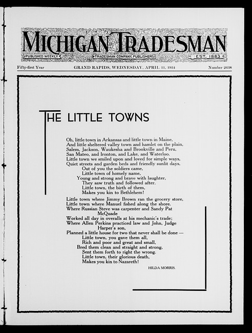 Michigan tradesman. Vol. 51 no. 2638 (1934 April 11)