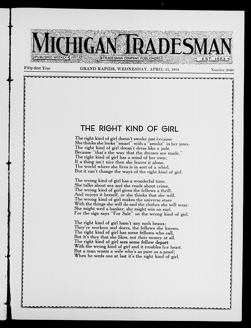 Michigan tradesman. Vol. 51 no. 2640 (1934 April 25)