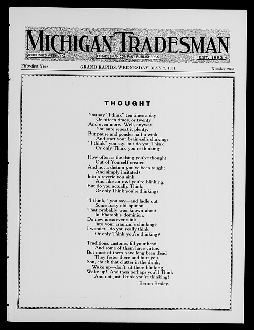 Michigan tradesman. Vol. 51 no. 2641 (1934 May 2)