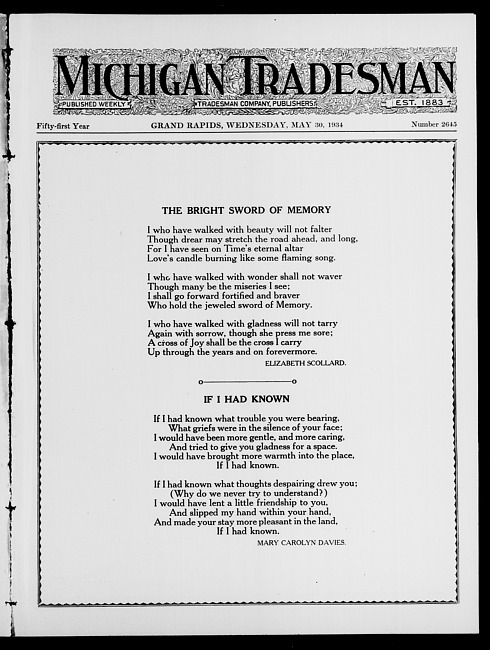 Michigan tradesman. Vol. 51 no. 2645 (1934 May 30)