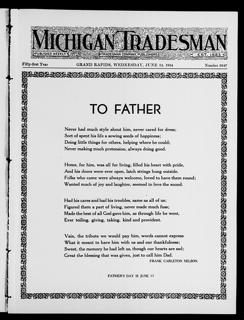 Michigan tradesman. Vol. 51 no. 2647 (1934 June 13)