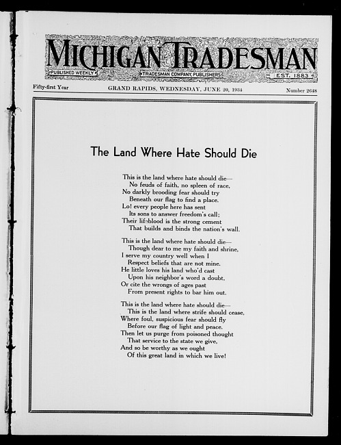 Michigan tradesman. Vol. 51 no. 2648 (1934 June 20)