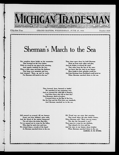 Michigan tradesman. Vol. 51 no. 2649 (1934 June 27)