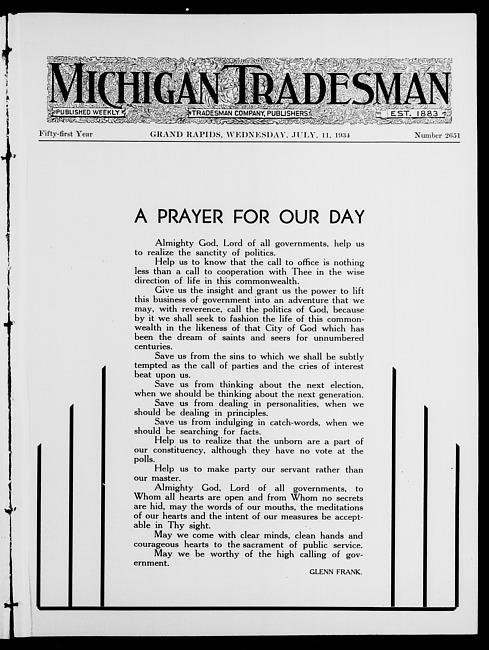Michigan tradesman. Vol. 51 no. 2651 (1934 July 11)