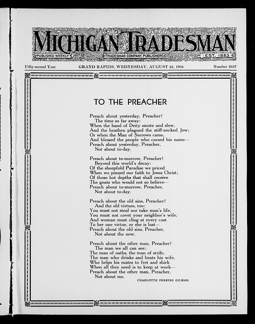 Michigan tradesman. Vol. 52 no. 2657 (1934 August 22)