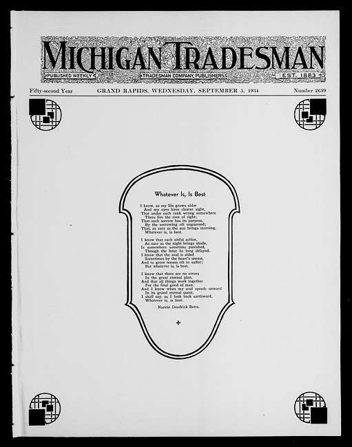 Michigan tradesman. Vol. 52 no. 2659 (1934 September 5)
