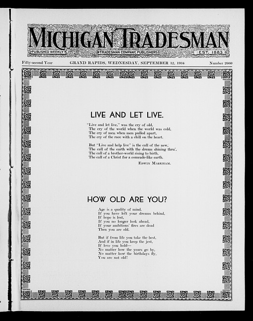 Michigan tradesman. Vol. 52 no. 2660 (1934 September 12)
