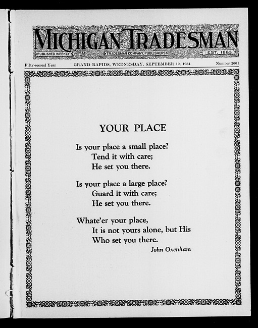 Michigan tradesman. Vol. 52 no. 2661 (1934 September 19)