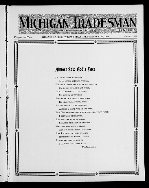 Michigan tradesman. Vol. 52 no. 2662 (1934 September 26)
