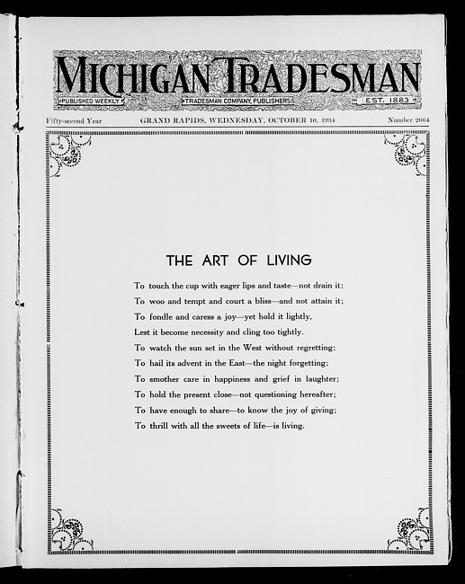 Michigan tradesman. Vol. 52 no. 2664 (1934 October 10)