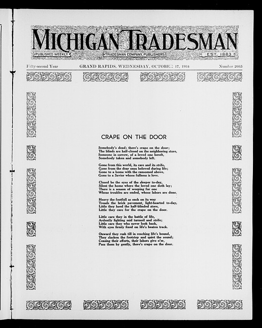 Michigan tradesman. Vol. 52 no. 2665 (1934 October 17)