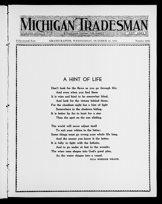 Michigan tradesman. Vol. 52 no. 2666 (1934 October 24)