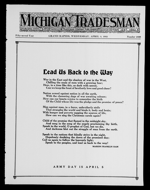 Michigan tradesman. Vol. 52 no. 2689 (1935 April 3)