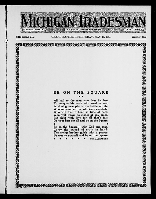 Michigan tradesman. Vol. 52 no. 2695 (1935 May 15)