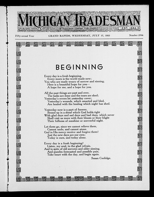 Michigan tradesman. Vol. 52 no. 2704 (1935 July 17)