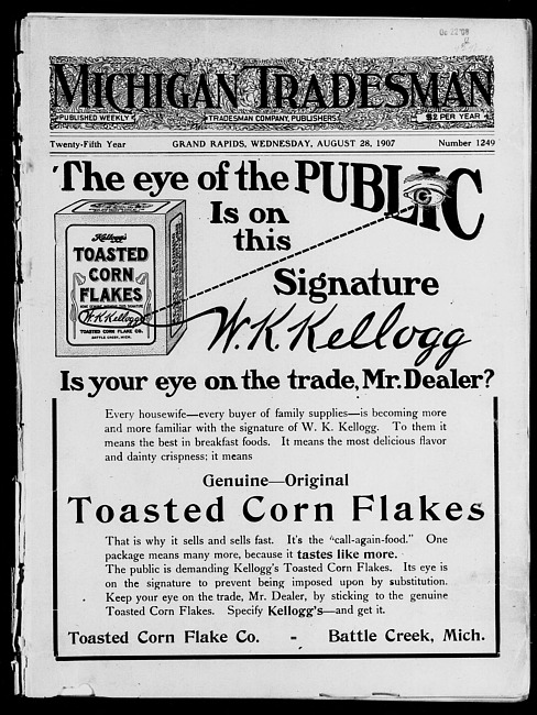 Michigan tradesman. Vol. 25 no. 1249 (1907 August 28)