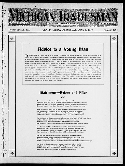 Michigan tradesman. Vol. 27 no. 1394 (1910 June 8)