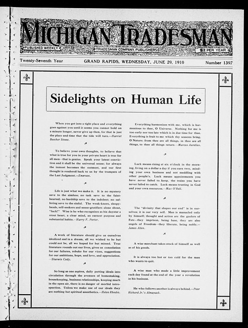 Michigan tradesman. Vol. 27 no. 1397 (1910 June 29)