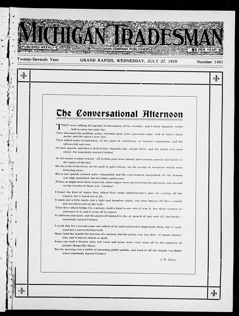 Michigan tradesman. Vol. 27 no. 1401 (1910 July 27)