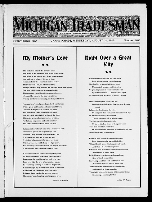 Michigan tradesman. Vol. 28 no. 1406 (1910 August 31)