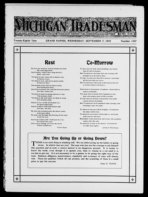 Michigan tradesman. Vol. 28 no. 1407 (1910 September 7)