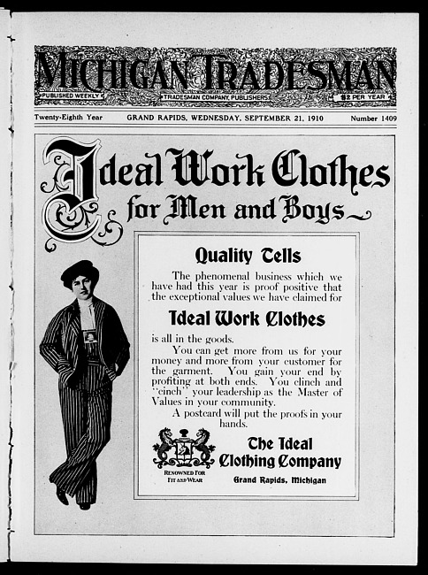 Michigan tradesman. Vol. 28 no. 1409 (1910 September 21)