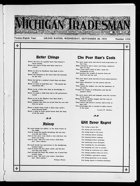 Michigan tradesman. Vol. 28 no. 1410 (1910 September 28)