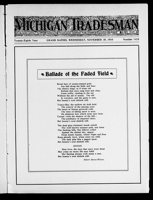 Michigan tradesman. Vol. 28 no. 1419 (1910 November 30)