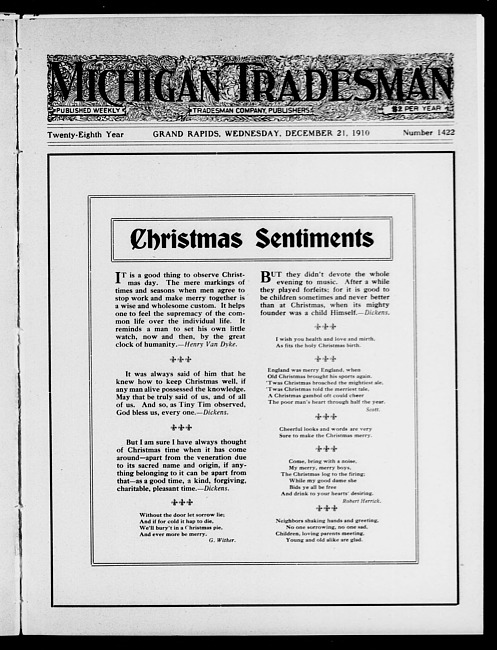 Michigan tradesman. Vol. 28 no. 1422 (1910 December 21)