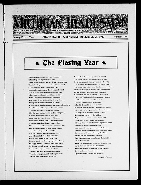 Michigan tradesman. Vol. 28 no. 1423 (1910 December 28)