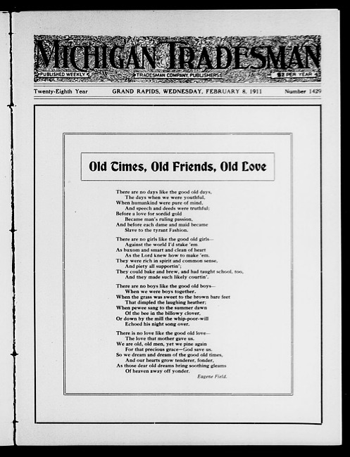 Michigan tradesman. Vol. 28 no. 1429 (1911 February 8)