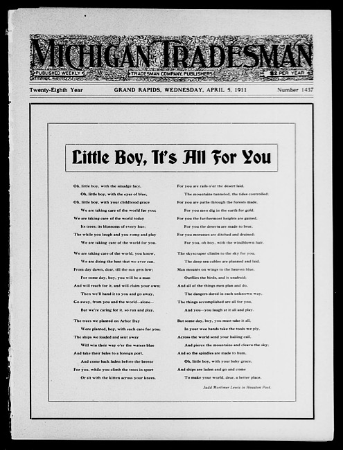 Michigan tradesman. Vol. 28 no. 1437 (1911 April 5)