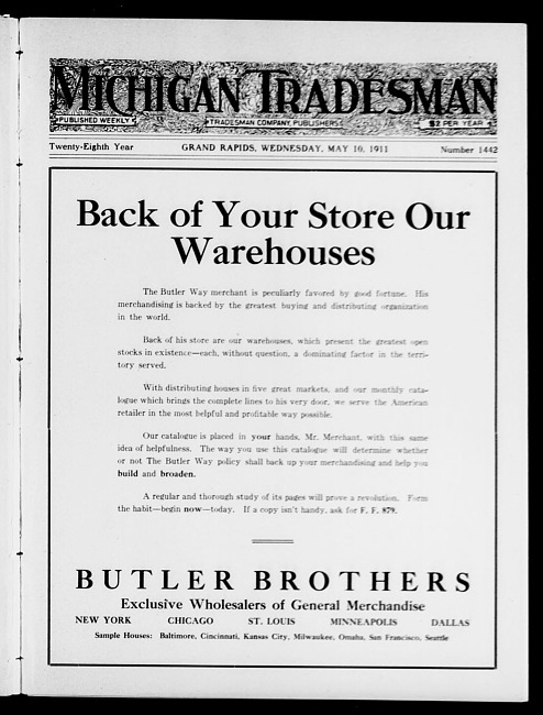 Michigan tradesman. Vol. 28 no. 1442 (1911 May 10)