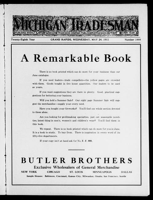 Michigan tradesman. Vol. 28 no. 1444 (1911 May 24)