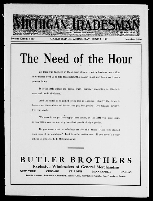 Michigan tradesman. Vol. 28 no. 1446 (1911 June 7)