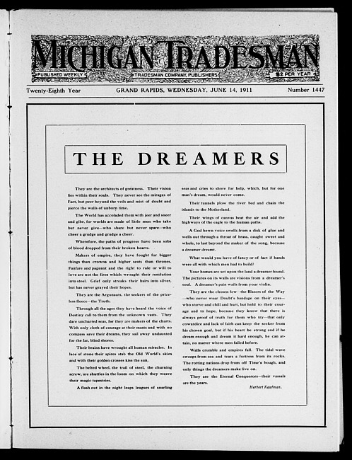 Michigan tradesman. Vol. 28 no. 1447 (1911 June 14)