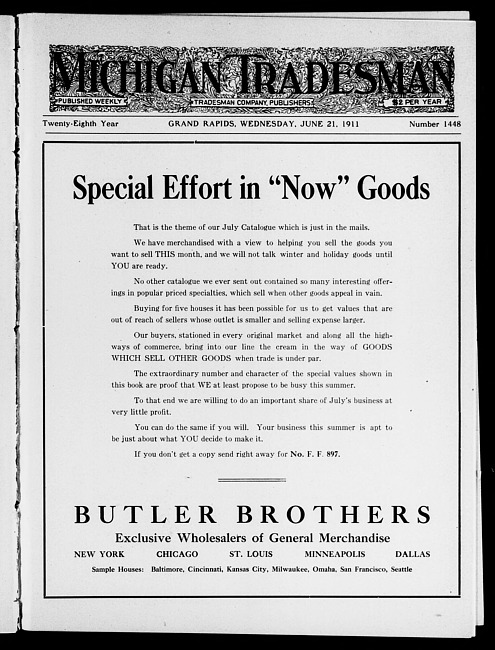 Michigan tradesman. Vol. 28 no. 1448 (1911 June 21)