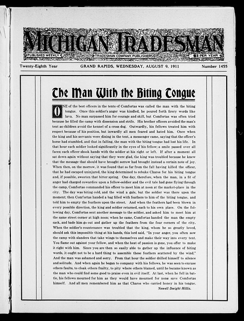 Michigan tradesman. Vol. 28 no. 1455 (1911 August 9)